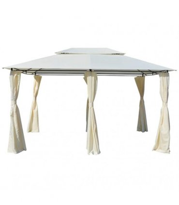 vidaXL Garden Marquee with Curtains 4x3 m White