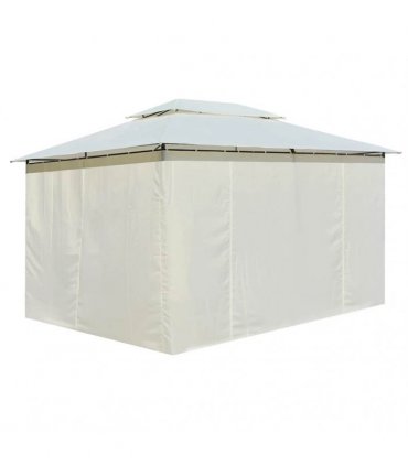 vidaXL Garden Marquee with Curtains 4x3 m White
