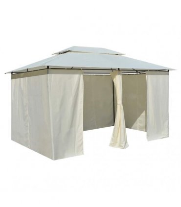 vidaXL Garden Marquee with Curtains 4x3 m White
