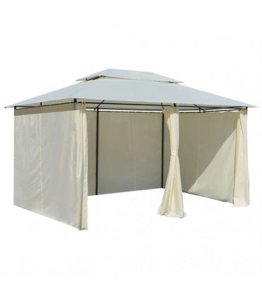 vidaXL Garden Marquee with Curtains 4x3 m White