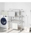 vidaXL Laundry Drying Rack with Wheels 89x64x129 cm Aluminium