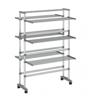 vidaXL Laundry Drying Rack with Wheels 89x64x129 cm Aluminium