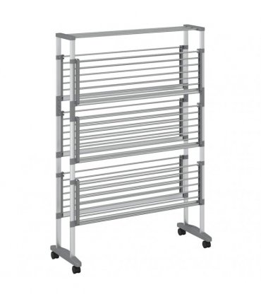 vidaXL Laundry Drying Rack with Wheels 89x64x129 cm Aluminium