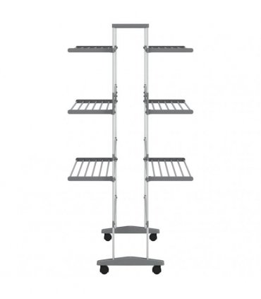 vidaXL Laundry Drying Rack with Wheels 89x64x129 cm Aluminium
