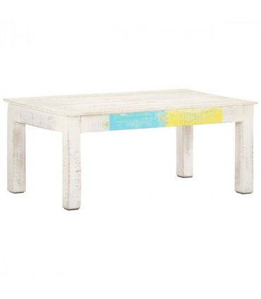 vidaXL Coffee Table White 110x60x45 cm Solid Mango Wood