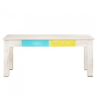 vidaXL Coffee Table White 110x60x45 cm Solid Mango Wood