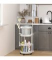 vidaXL Cleaning Trolley with Storage Basket Aluminium