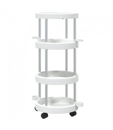 vidaXL Cleaning Trolley with Storage Basket Aluminium