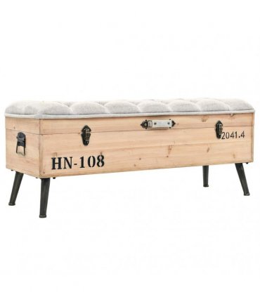vidaXL Storage Bench 110 cm Solid Firwood
