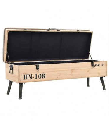 vidaXL Storage Bench 110 cm Solid Firwood