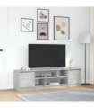 vidaXL TV Cabinet Concrete Grey 188.5x41x50 cm Engineered Wood