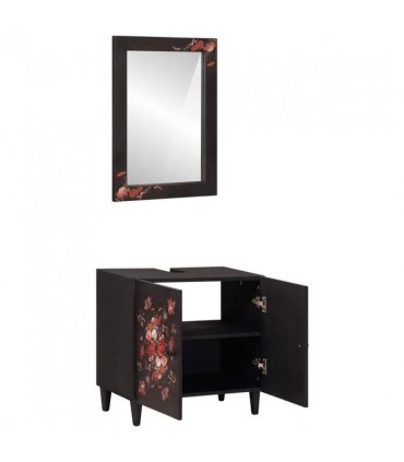 vidaXL Bathroom Cabinet Set Wall-mounted 2 pcs Solid Mango Wood