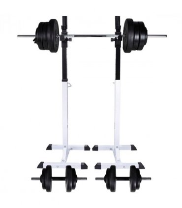 vidaXL Barbell Squat Rack with Barbell and Dumbbell Set 60.5 kg