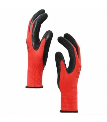vidaXL Work Gloves 24 pcs Red and Black 8 / M Latex Coating