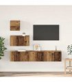vidaXL TV Cabinet Set Wall-mounted 4 pcs Old Wood Engineered Wood