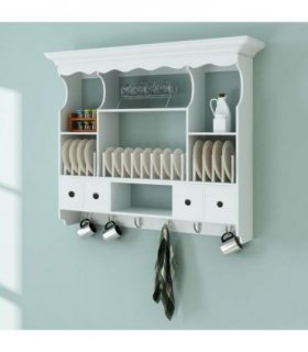 vidaXL Wooden Kitchen Wall Cabinet White