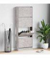 vidaXL Shoe Cabinet Concrete Grey 59x17x150 cm Engineered Wood