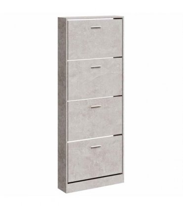 vidaXL Shoe Cabinet Concrete Grey 59x17x150 cm Engineered Wood