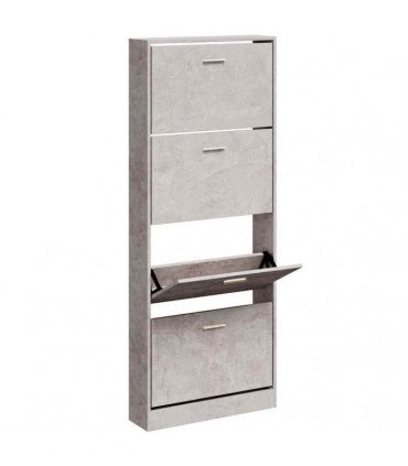 vidaXL Shoe Cabinet Concrete Grey 59x17x150 cm Engineered Wood