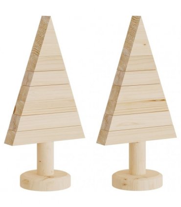 vidaXL Wooden Christmas Trees for Decoration 2 pcs 30 cm Solid Wood Pine