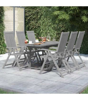 vidaXL 7 Piece Garden Dining Set Solid Wood Acacia