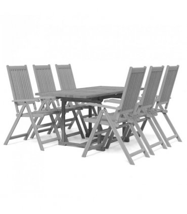 vidaXL 7 Piece Garden Dining Set Solid Wood Acacia