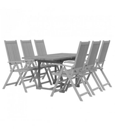 vidaXL 7 Piece Garden Dining Set Solid Wood Acacia