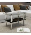 vidaXL Coffee Table Glass 2 Tiers