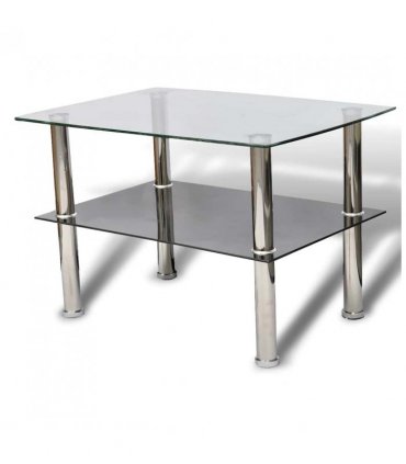 vidaXL Coffee Table Glass 2 Tiers