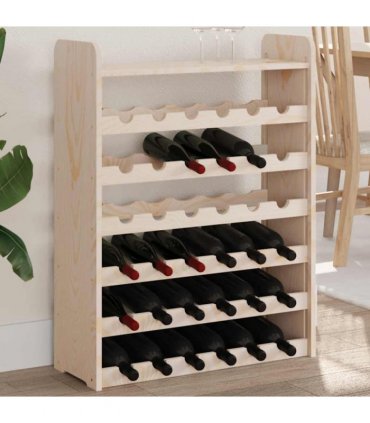 vidaXL Wine Rack with Top Board 67.5x25x87 cm Solid Wood Pine