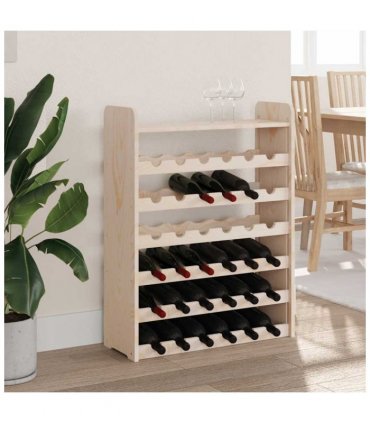 vidaXL Wine Rack with Top Board 67.5x25x87 cm Solid Wood Pine