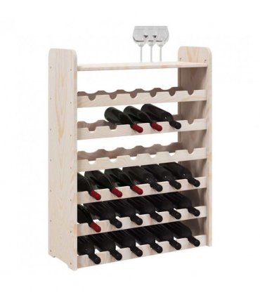 vidaXL Wine Rack with Top Board 67.5x25x87 cm Solid Wood Pine