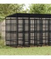 vidaXL Outdoor Dog Kennel with Roof Steel 9.22 m²