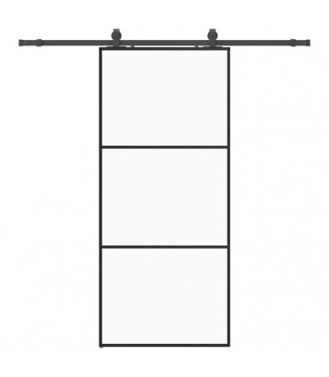 vidaXL Sliding Door with Hardware Set Black 90x205 cm ESG Glass