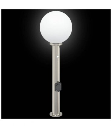 vidaXL Bollard Lights with Sensor&Outlet 3 pcs 80 cm Stainless Steel IP44