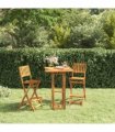 vidaXL Bar Stool | Set of 2 | Natural wood colour | Solid Acacia wood | Medium