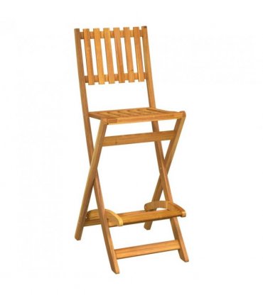 vidaXL Bar Stool | Set of 2 | Natural wood colour | Solid Acacia wood | Medium