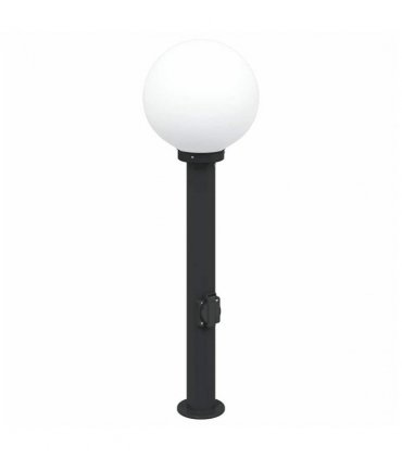 vidaXL Bollard Light with Outlet 80 cm Black IP44