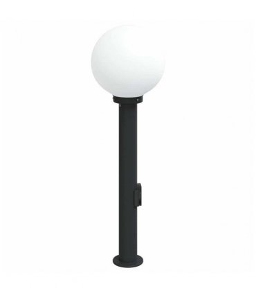vidaXL Bollard Light with Outlet 80 cm Black IP44