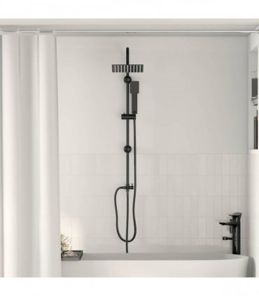 vidaXL Shower System Black 47 x 20 x 95 cm Stainless Steel