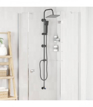 vidaXL Shower System Black 47 x 20 x 95 cm Stainless Steel