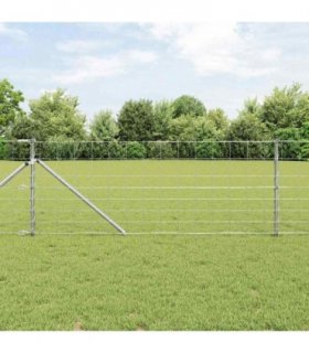 vidaXL Welded Wire Fence with Spikes 50 x 0.8 m Galvanised Steel Mesh