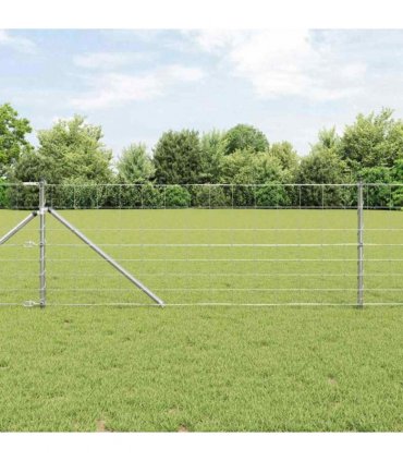 vidaXL Welded Wire Fence with Spikes 50 x 0.8 m Galvanised Steel Mesh