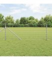 vidaXL Welded Wire Fence with Spikes 50 x 0.8 m Galvanised Steel Mesh