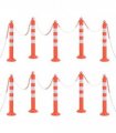 vidaXL Traffic Control Bollards 10 pcs with Chain 75 cm PE