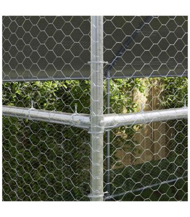 vidaXL Chicken Cage 2 pcs Silver 400 x 200 x 200 cm Galvanised Steel