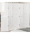 vidaXL Room Divider 5 Panels White Solid Wood Paulownia