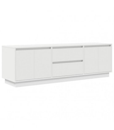 vidaXL TV Cabinet with LED Lights White 160.5x41x50 cm