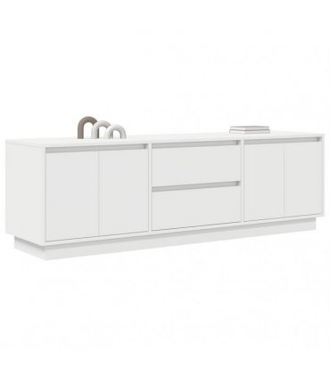 vidaXL TV Cabinet with LED Lights White 160.5x41x50 cm