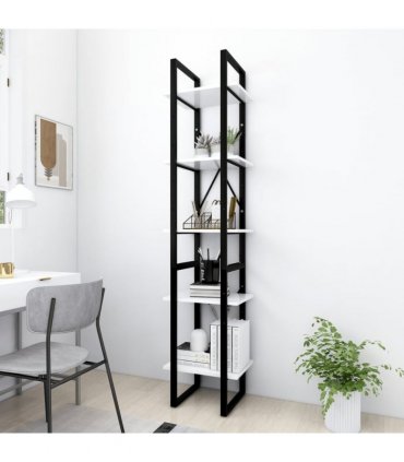 vidaXL 5-Tier Book Cabinet White 40x30x175 cm Engineered Wood